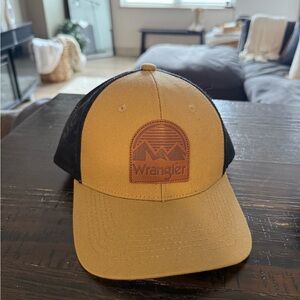 Wrangler Tan and Black Mountain Patch Cap